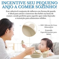 Kit Introdução Alimentar em Silicone Premium - 10 Peças com Prato Dividido, Tigela, Copo e Talheres Seguros para Bebês - imagem 3