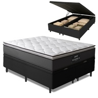 Cama Box Baú King com Colchão Molas Ensacadas e Pillow Top - Conforto Premium 193x203cm - imagem 1