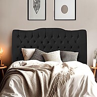Cabeceira Casal Veludo Preto Dunas: Conforto Premium - imagem 2