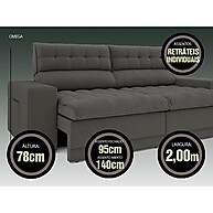 Sofá Omega 2m Retrátil e Reclinável: Conforto Premium - imagem 2