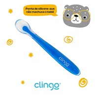 Conjunto de Colheres de Silicone Premium Clingo Azul - Seguras e Ergonômicas para Bebês - imagem 5