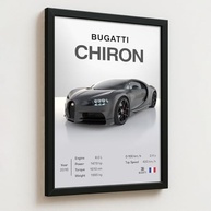 Quadro Decorativo Bugatti Chiron 33x43cm - Moldura Premium em Madeira com Acabamento Ecológico - imagem 4
