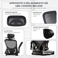 Cadeira de Escritório Ergonômica com Estofado de Mesh Premium - Conforto e Saúde para seu Dia a Dia - imagem 5