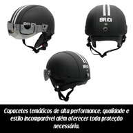 Capacete Coquinho BR 101 Premium: Estilo Retrô, Segurança e Viseira Cristal para Bike, Skate e Patinete Elétrico - imagem 5