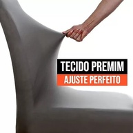 Jogo de 6 Capas para Cadeira de Jantar e Sala - Malha Gel Premium Cinza - imagem 3