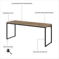 Mesa Dínamic Diretor 180x60x75cm – Design Moderno e Funcionalidade Premium - imagem 5