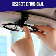 Clip Porta Óculos Carro Premium: Segurança e Estilo no Quebra-Sol (2un Preto) - imagem 4