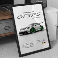 Quadro Porsche 911 GT3 RS Tribute - Impressão Premium 40x60cm com Moldura de Madeira - imagem 3
