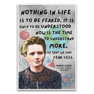 Pôster Inspirador de Ciências com Citação de Marie Curie - 30x45 cm - Papel Premium Brilhante - imagem 2