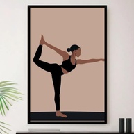 Quadro Decorativo Pilates, Ioga e Meditação - A4 23x33cm - Moldura Premium Madeira Reflorestada - imagem 1