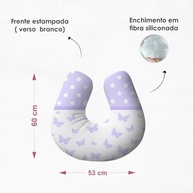 Almofada de Amamentação Estampada Borboleta Lilás Aquarela em Malha Premium - imagem 4