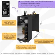 Bancada com Adega e Espelho Multimóveis MP2248 - Design Moderno e Organização Premium - imagem 3