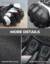 Luvas de Couro de Carneiro KEMIMOTO: Proteção e Conforto Premium para Motociclistas - imagem 4