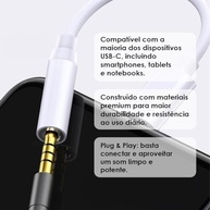 Cabo Adaptador Tipo-C para P2/P3 3.5mm com Chip DAC - Som Premium Universal para Celular USB-C - imagem 4