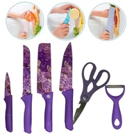 Kit Facas Cozinha Florido Lilás: 6 Peças Premium - imagem 2