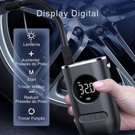 Compressor de Ar Digital Portátil Premium: Calibrador Completo com Lanterna LED para Pneus e Infláveis - imagem 4