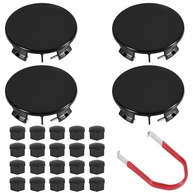 Kit 4 Tampas Centro Roda 5.5cm + 20 Tampas Porca para Tesla Model 3 - Preto Premium - imagem 2
