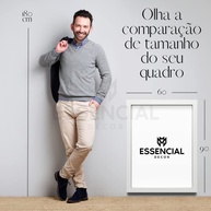 Dois Quadros Decorativos Mármore Azul Gold 90x60cm - Moldura Preta Premium para Sala e Quarto - imagem 3