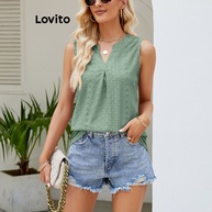 Regata Plissada Feminina Lovito: Estilo Casual com Textura Premium - imagem 2