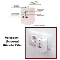 Conjunto 2 Adaptadores de Tomada Universal Premium DUPIN - Bivolt Global 110/220V - imagem 5