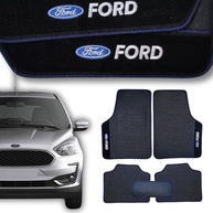 Jogo de Tapetes Automotivos Emborrachados Universal Ford - 5 Peças Azul Premium - imagem 2