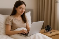 Mini Ventilador USB de Mesa Premium Silencioso com 4 Pás de Alumínio – Ideal para Escritório e Home Office - imagem 3