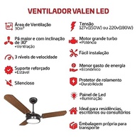 Valen Led 127V Branco Frio Preto/Mogno – Iluminação Moderna com Design Premium - imagem 4