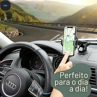 Suporte Celular GPS Carro Universal Ventosa Painel Vidro Rotação 360° Premium Anti Queda Waze Uber E&A - imagem 3