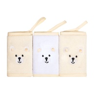 Paninho de Boca Atoalhado com Prendedor de Chupeta - Urso Karinho | 3 Unidades Macias e Absorventes para Bebês - imagem 1