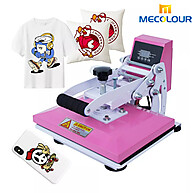 Prensa Térmica Sublimadora Plana 23x30cm – Rosa e Branco 110V/220V Mecolour - imagem 1
