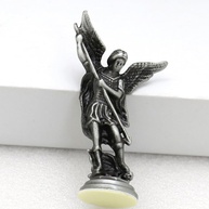 Estátua de Santo Arcanjo em Liga de Zinco - Decoração Religiosa Elegante para Mesa e Presente - imagem 2