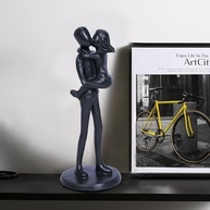 Estátua Pai e Filha em Resina - Escultura de Amor Paterno para Decoração e Presente - imagem 3