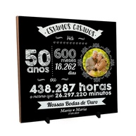 Azulejo Personalizado para Presente de Bodas - Foto e Nome do Casal - imagem 1