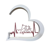 Coração Decorativo Batimento Cardíaco – Presente Criativo para Amantes de Animais | Branco M - imagem 2