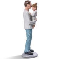 Estátua Pai e Filha Embrace Love - Presente Afetivo Pintado à Mão - imagem 1
