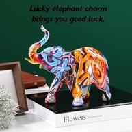 Estatueta de Elefante Colorido em Resina - Decoração e Presente Sorte para Casa e Escritório - imagem 5