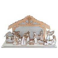 Presépio de Natal 13 Peças Branco com Detalhes em Palha Indiana | Decoração Tradicional e Sofisticada - imagem 3