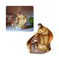Presépio Sagrada Família em Resina 13cm - Decoração Natalina com Detalhes Finais - imagem 1