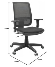 Cadeira Presidente Brizza Tela Back System com Assento Crepe Plaxmetal Preta - Conforto e Estilo para Seu Escritório - imagem 3