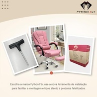 Cadeira de Escritório Presidente Rosa - Conforto Ergonômico com Apoio para Pés e Encosto Ajustável - imagem 4