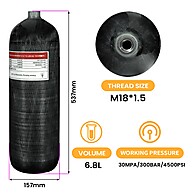 TUXING 300Bar 6.8L – Cilindro de Fibra de Carbono de Alta Pressão - imagem 2