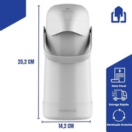 Garrafa Térmica Magic Pump com Bomba de Pressão 500ml - Branco | Mantém Bebidas Fria por 24h e Quente por 12h - imagem 4