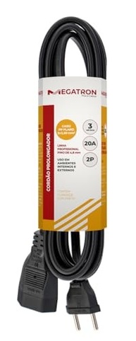 Extensão Elétrica Prolongador PP 3x2,5mm 3m Preta - Segurança e Potência para Seus Equipamentos - imagem 2