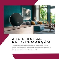 Harman Kardon Onyx Studio 9: Caixa de Som Bluetooth Portátil com Alça de Metal - Preta - imagem 5