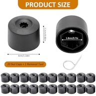 Kit 20 Tampas Porca Roda 17mm Preta + Ferramenta VW Jetta, Golf, Passat - imagem 3