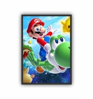 Quadro Decorativo Super Mario - Moldura Preta com Personagens Clássicos - imagem 2