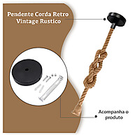 Luminária Pendente de Corda 2M com Detalhes Pérola Preta - imagem 2