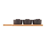 Bandeja com 3 Petisqueiras Wolff – Elegância em Porcelana Preta - imagem 2