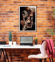 Quadro Decorativo 60x40 Jesus Orando Leão com Coroa de Espinhos - Moldura Preta em Madeira Premium - imagem 5