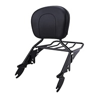 Almofada Encosto Passageiro Sissy Bar Removível Preta com Bagageiro para Harley Touring 2009-2023 - imagem 2